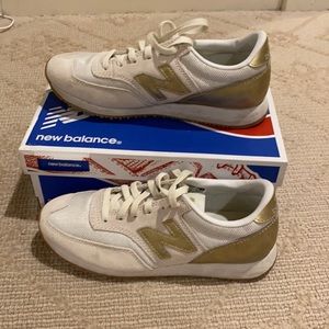 J.Crew suede and gold New Balance Sneakers!